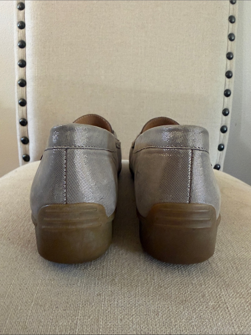 Mephisto Women's Cool Air Metallic Tassel Loafers Gray Taupe Size 10.5 - Picture 9 of 10